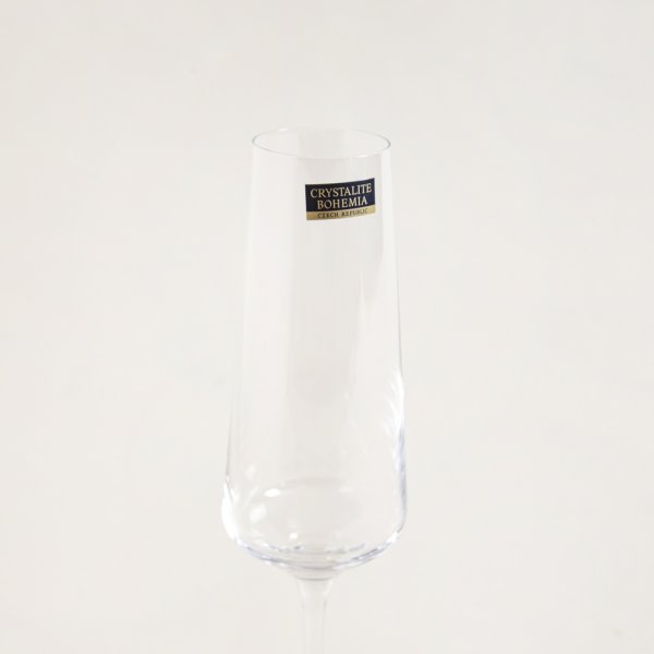 SET X 6 COPAS DE CHAMPAGNE CRISTAL DE BOHEMIA CORV