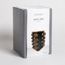 ESPECIERO CUADRADO GIRATORIO X16 FRASCOS 27X16 CM VASSA HOME