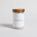 FRASCO REDONDO CON TAPA DE MADERA DE ACACIA 1100 ML VASSA HOME