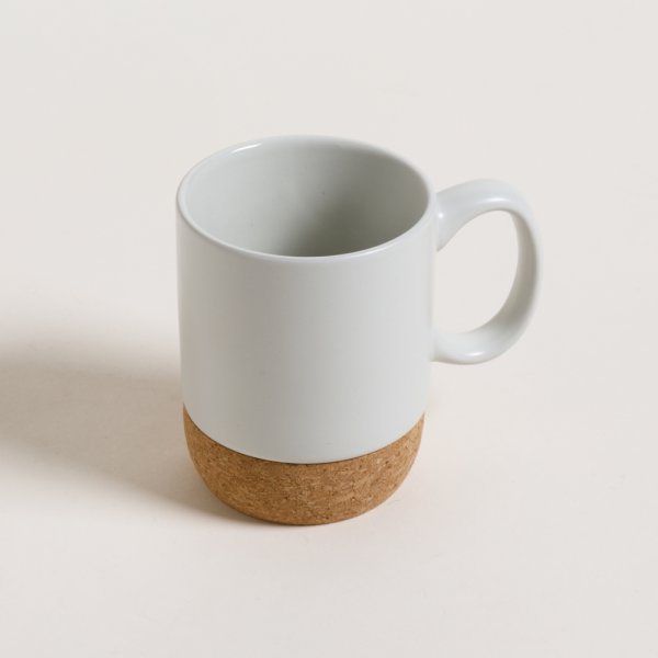 MUG NET WHITE BASE DE CORCHO 400 ML VASSA HOME