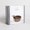 SET DE ENSALADERA REDONDA 25 CM CON CUBIERTOS VASSA HOME