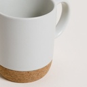 MUG NET WHITE BASE DE CORCHO 190 ML VASSA HOME