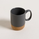 MUG NET GREY BASE DE CORCHO 400 ML VASSA HOME