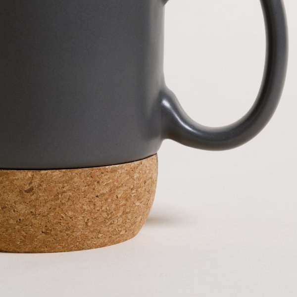 MUG NET GREY BASE DE CORCHO 400 ML VASSA HOME