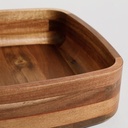 BOWL CUADRADO DE MADERA DE ACACIA 25 CM VASSA HOME