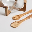 SET DE ENSALADERA DE VIDRIO 25 CM CON CUBIERTOS VASSA HOME