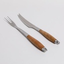 SET DE ASADO DE ACERO INOXIDABLE Y MADERA DE ACACIA VASSA HOME
