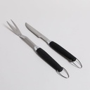 SET DE ASADO DE ACERO INOXIDABLE CON MANGO NEGRO VASSA HOME