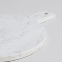 TABLA REDONDA DE MARMOL CON MANGO 30X22 CM VASSA HOME