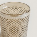 SET X 6 VASOS BAJOS DE VIDRIO DIAMANTE COLOR CHAMP