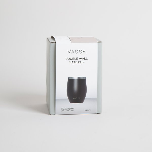 MATE DE ACERO INOXIDABLE NEGRO 350ML VASSA HOME