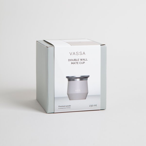 MATE DE ACERO INOXIDABLE GRIS 230 ML VASSA HOME