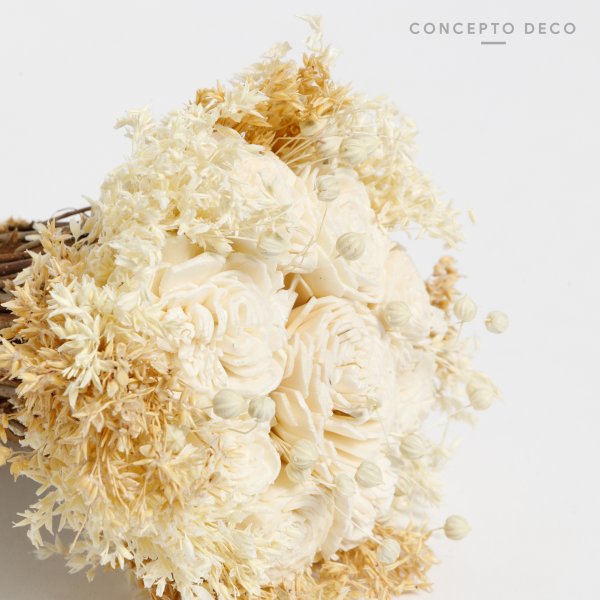 BOUQUET S WOOD ROSE CAPUCHINO/CRUDO 18CM