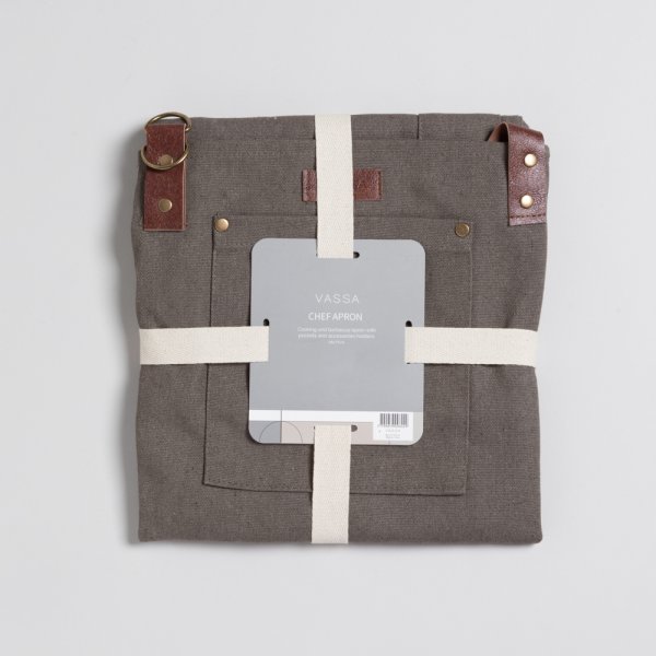 DELANTAL DE COCINA GRIS 75X68 CM VASSA HOME