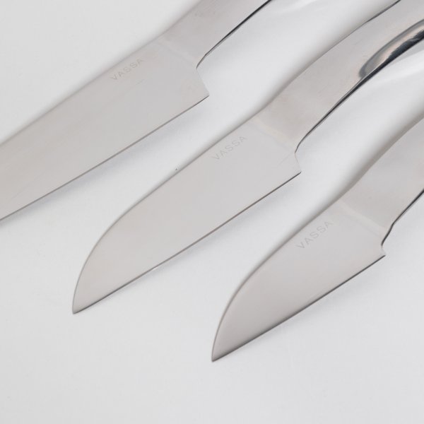 SET X 3 CUCHILLOS DE ACERO INOXIDABLE 430 VASSA HOME