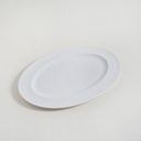 PLATO OVAL PORCELANA BLANCA DISEÑO ENCADENADO 30.5X22.5 CM