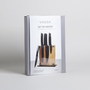 TACO IMANTADO X 5 CUCHIILOS DE ACERO BLACK  VASSA HOME