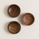SET DE 3 COPETINEROS REDONDOS ACACIA MANILA 10 CM