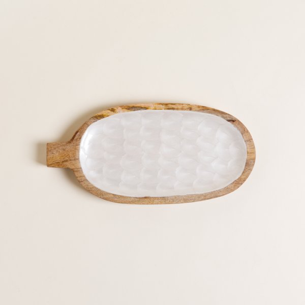 BANDEJA OVAL CON MANGO JALPARI 30X14 CM