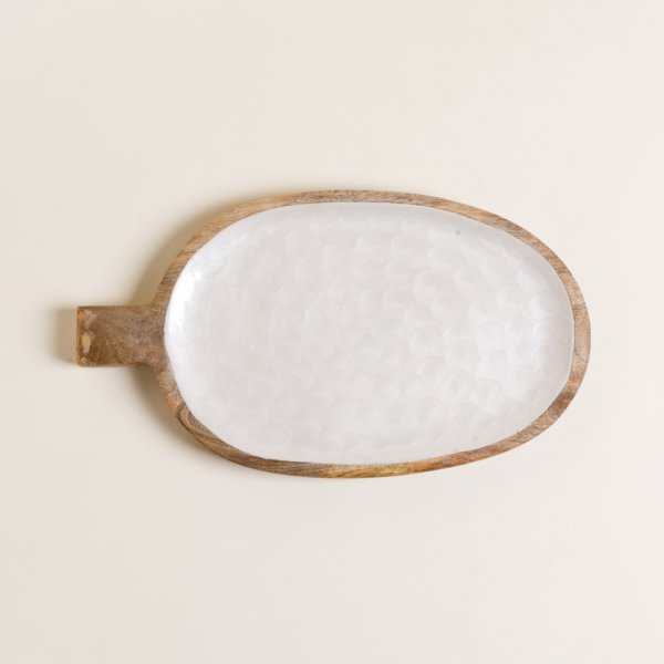 BANDEJA OVAL CON MANGO JALPARI 35X20 CM