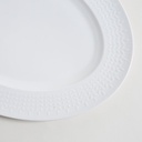 PLATO OVAL PORCELANA BLANCA DISEÑO ENCADENADO 40.5X29.7 CM