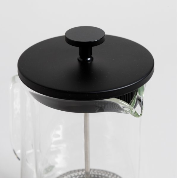 CAFETERA DOBLE VIDRIO CON EMBOLO TAPA BLACK 600 ML