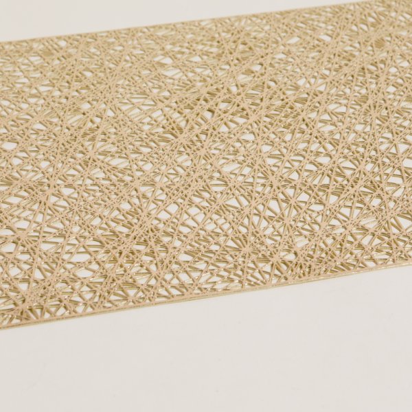 INDIVIDUAL RECTANGULAR DE PVC DORADO 45X30 CM