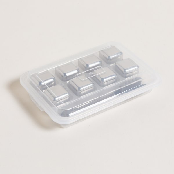 SET X 8 HIELOS REUTILIZABLES ACERO + PINZA