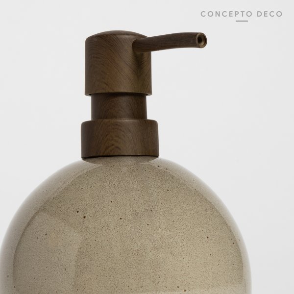 DISPENSER CERÁMICA CRAQUELADA GRIS 16X7CM