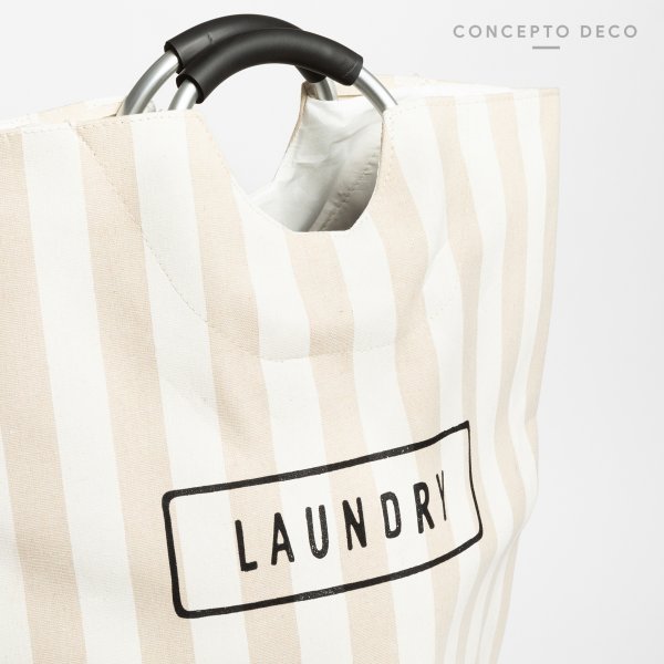 CESTO LAUNDRY RAYAS ANCHAS CRUDO 56X28