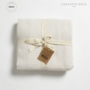 MANTA SOFÁ INDIA BALLERINA WAFFLE ALG BLANCO 125X150CM