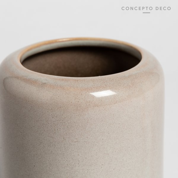 PORTACEPILLO CERÁMICA CRAQUELADA BLANCO 10X6CM