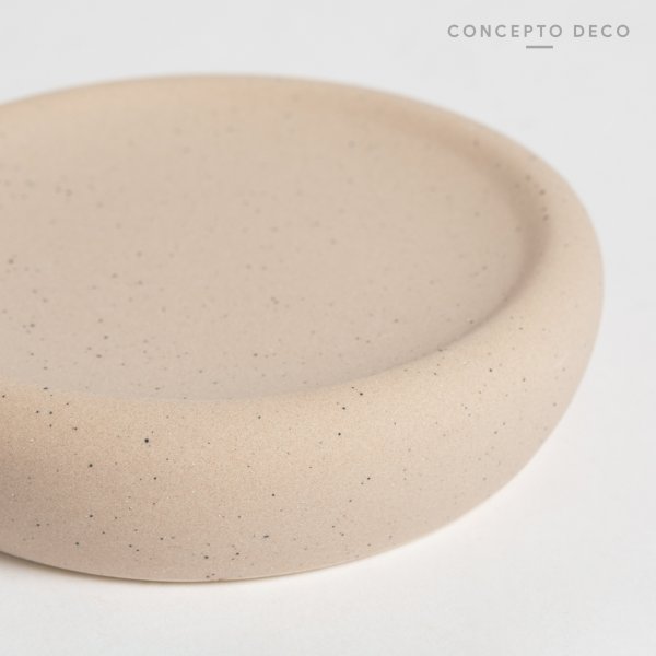 JABONERA CERÁMICA PUNTITOS CEMENTO 10,5X10CM