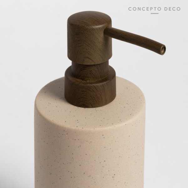 DISPENSER CERÁMICA PUNTITOS CRUDO 18X6CM