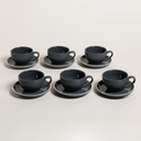 SET X 6 TAZA Y PLATO BARISTA GREY 280 ML