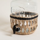 DISPENSER DE VIDRIO C/ TAPA Y MALLA DE MIMBRE LINE