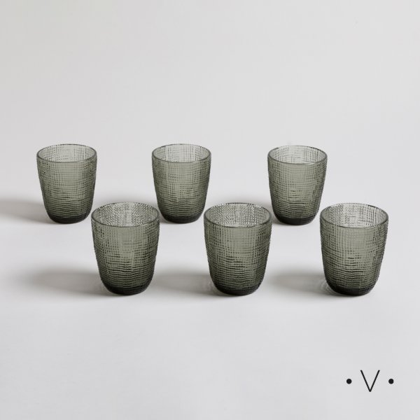 SET X 6 VASOS SELMA GREY 330 ML VASSA HOME