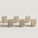 SET X 6 VASOS BAJOS DE VIDRIO DIAMANTE COLOR CHAMP