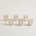 SET X 6 VASOS BAJOS COLOR CHAMPAGNE DIAMANTE 250 M