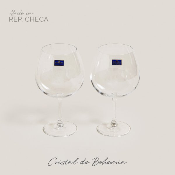 SET X 2 COPAS DE CRISTAL DE BOHEMIA GIN TONIC 820 