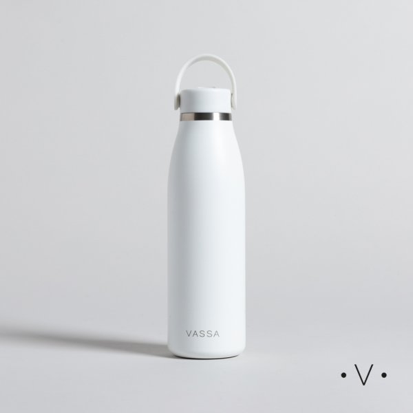 BOTELLA TERMICA DE ACERO ZURL WHITE CON PICO 500 ML VASSA HOME