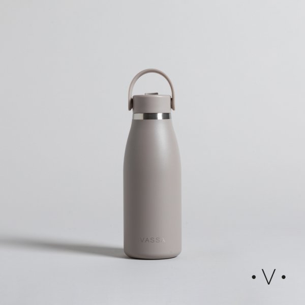 BOTELLA TERMICA DE ACERO HOOPE GREY CON PICO 350 ML VASSA HOME