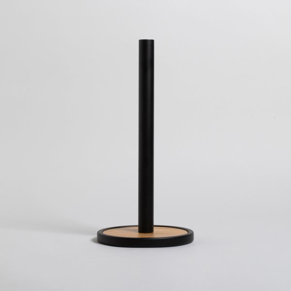 PORTA ROLLO BLACK IRON BASE BAMBOO 15,5X32,5 CM VASSA HOME