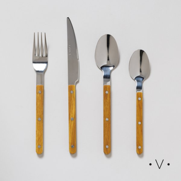 SET DE CUBIERTOS TOSCANA WOOD X 24 PIEZAS VASSA HOME