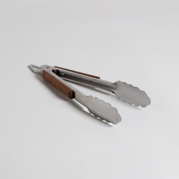 PINZAS DE ACERO INOXIDABLE Y MADERA DE ACACIA CON TRABA 27 CM VASSA HOME