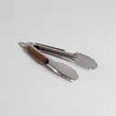 PINZAS DE ACERO INOXIDABLE Y MADERA DE ACACIA CON TRABA 27 CM VASSA HOME