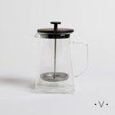 CAFETERA DOBLE VIDRIO CON EMBOLO TAPA BLACK 600 ML VASSA HOME