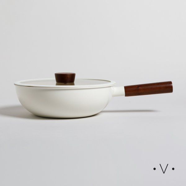 [4112913] WOK LUND ANTIADHERENTE TAPA DE VIDRIO Y MANGO DE MADERA 28 CM VASSA HOME