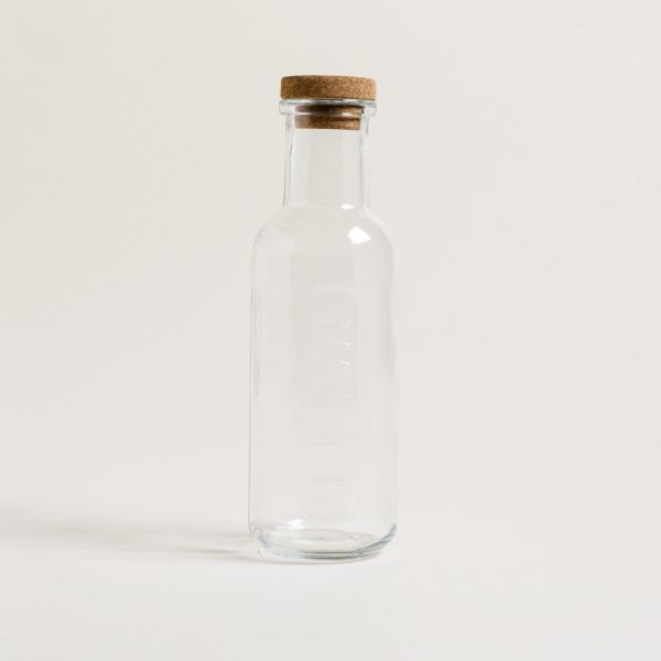 BOTELLA DE VIDRIO WATER TAPA CORCHO 1000 ML 