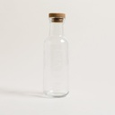 BOTELLA DE VIDRIO WATER TAPA CORCHO 1000 ML 